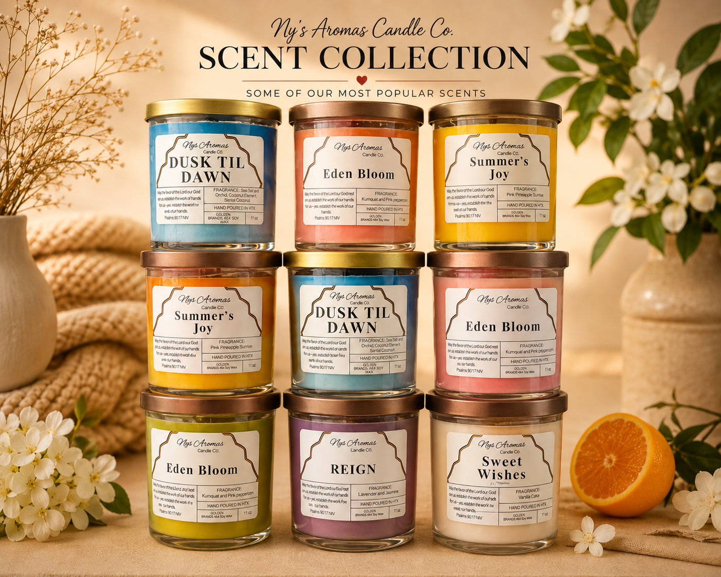 Nys 11oz Marbled Candles