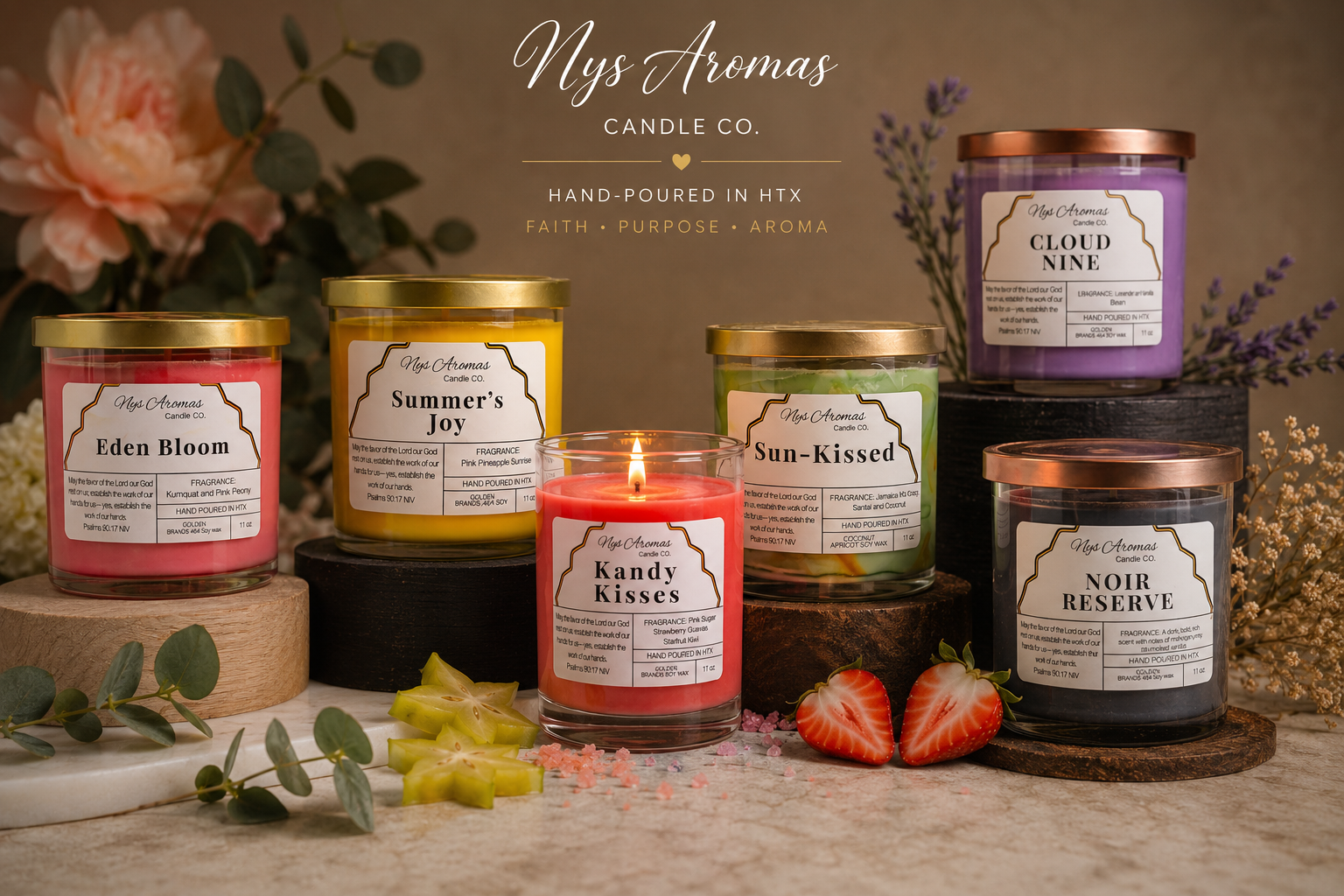 Nys 11oz Marbled Candles